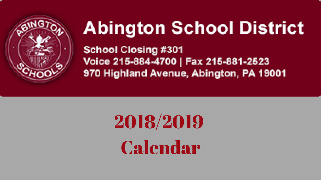 The Abington School District Calendar Is Out for New School Year
