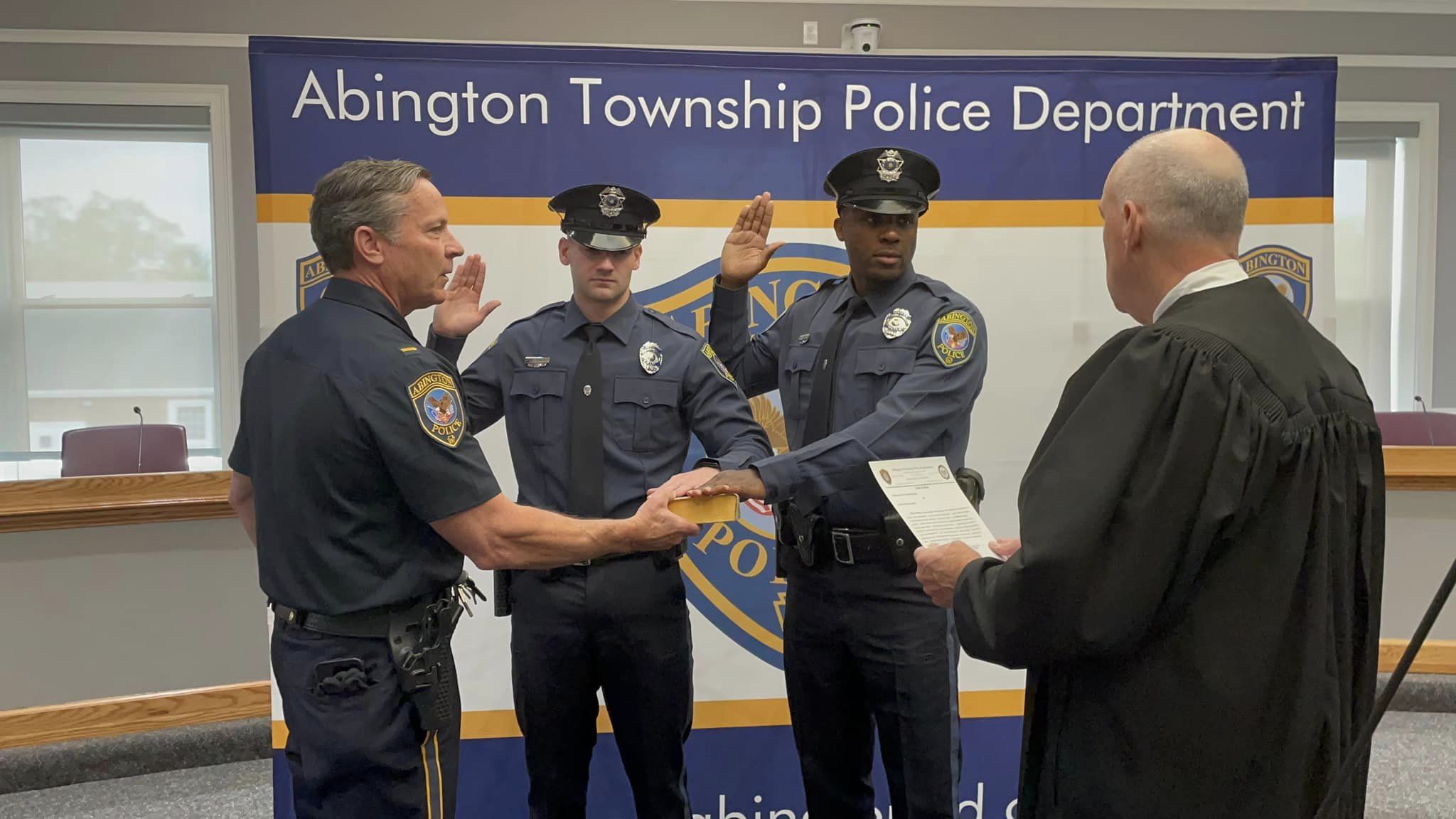 Abington Police Department Officers Andy Bertrand and Arcadia