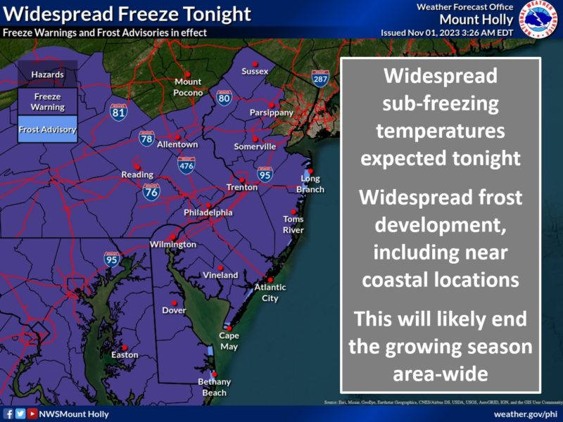 Freeze Warning / Frost Advisory in effect beginning tonight - Glenside ...