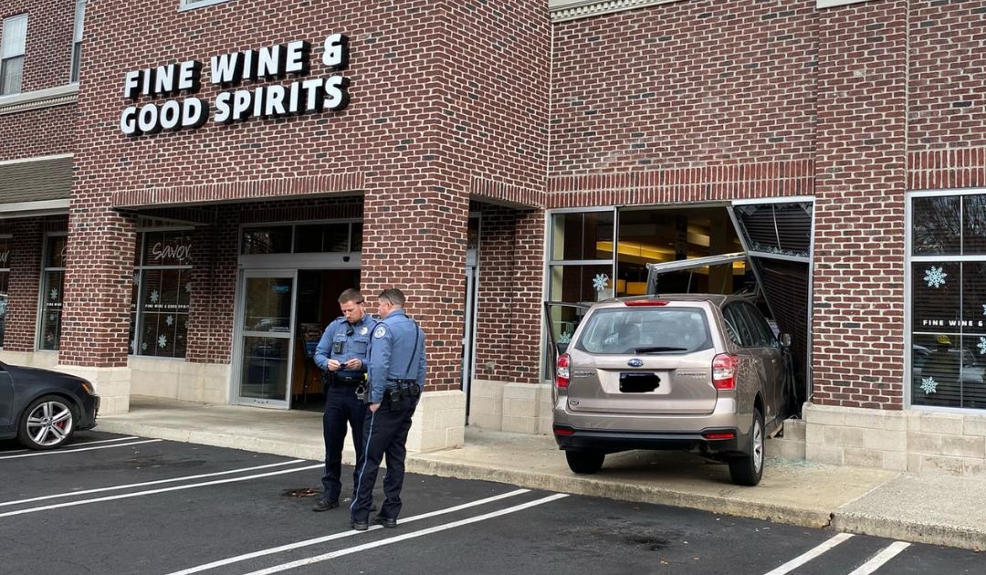 Car goes through Flourtown Wine & Spirits' front window Glenside Local