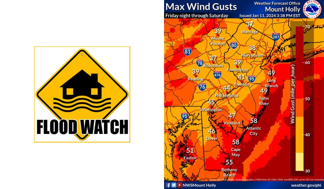 Flood Watch + Wind Advisory Friday into Saturday, icy temperatures ...
