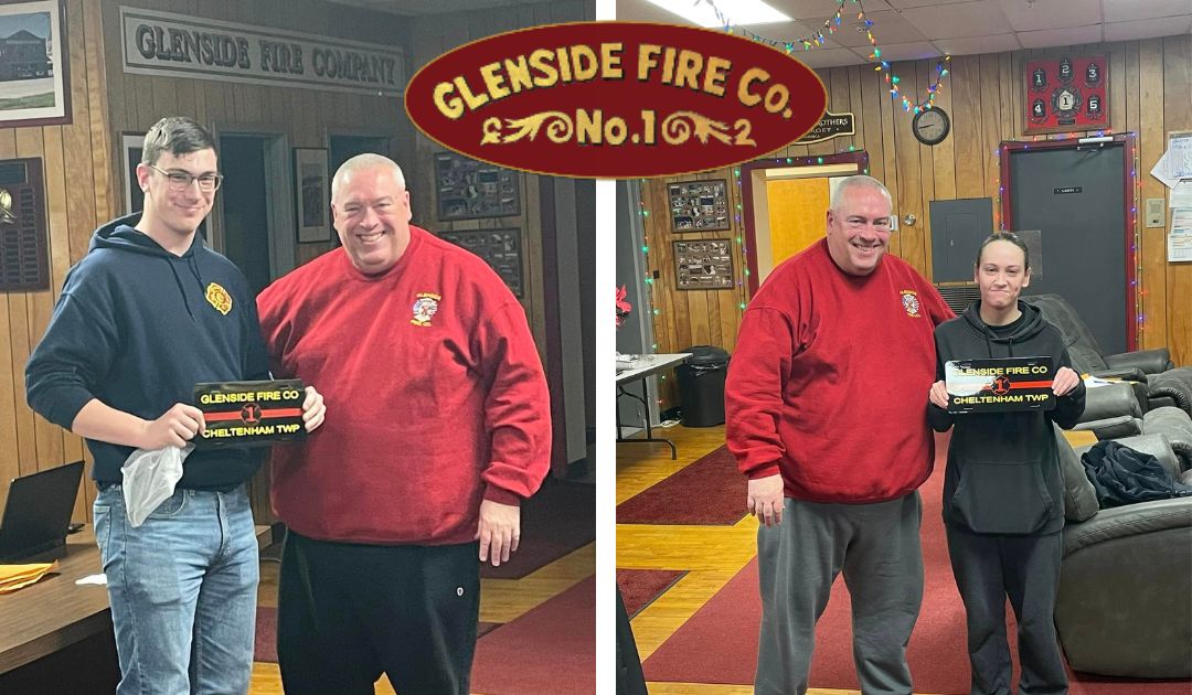 Glenside Fire Company two recent firefighting graduates