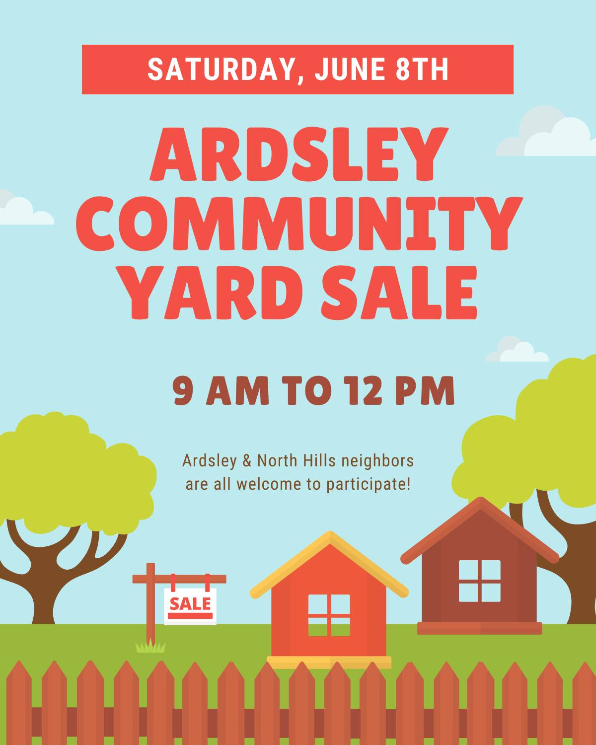Ardsley Community Yard Sale, Elkins Park multifamily yard sale set for