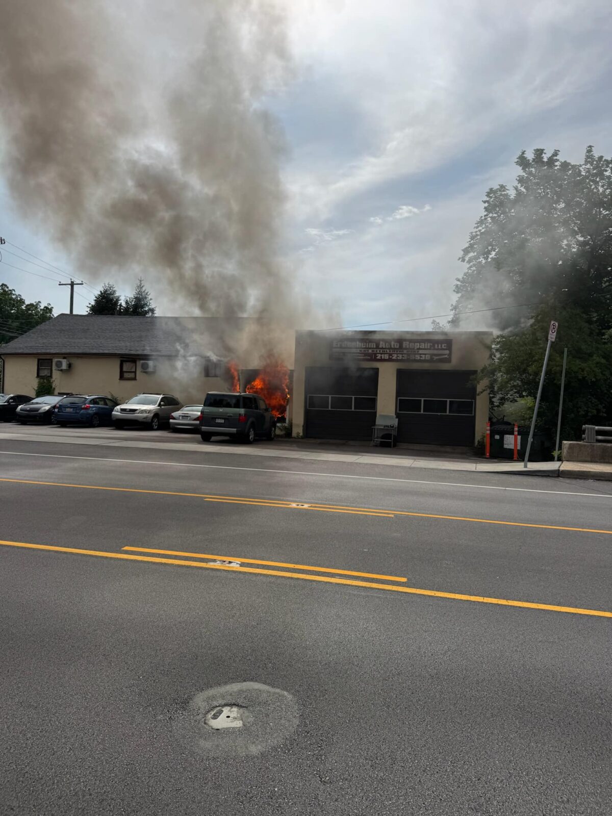 Multiple crews extinguish fire at Erdenheim Auto Repair - Glenside Local